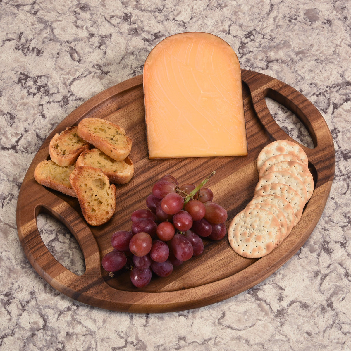 Acacia Wood Oval Serving Tray With Handles Medium Solid Acacia Serving Platter
