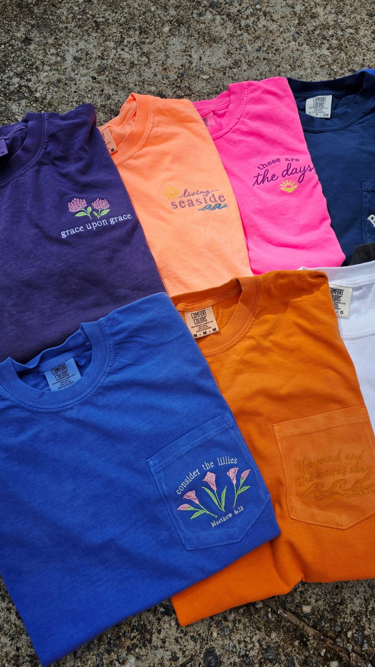 Grace Upon Grace Embroidered Christian Shirt | Comfort Colors 1717 Faith-Based Tee