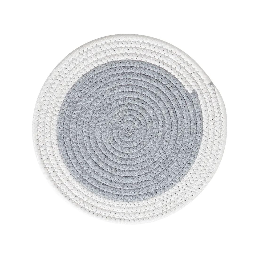 Fennco Styles Hand Braided Reversible Two-Tone Cotton Blend Placemats 12" Round, Set of 4 - Pink Woven Texture Heat Resistant Insulation Table Mats for Home, Kitchen Décor, Dining Table and Holidays