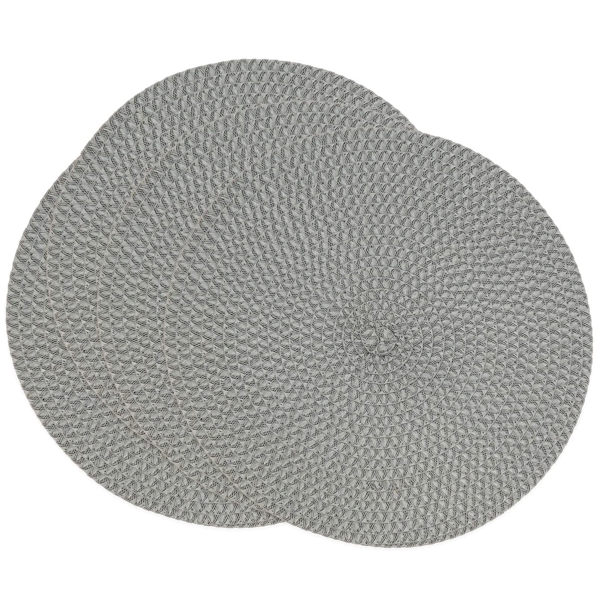Fennco Styles Modern Everyday Textured Placemats 15 Inches Round, Set of 4 – Black Woven Table Mats for Home, Dining Room Décor, Banquets, Indoor & Outdoor and Special Events