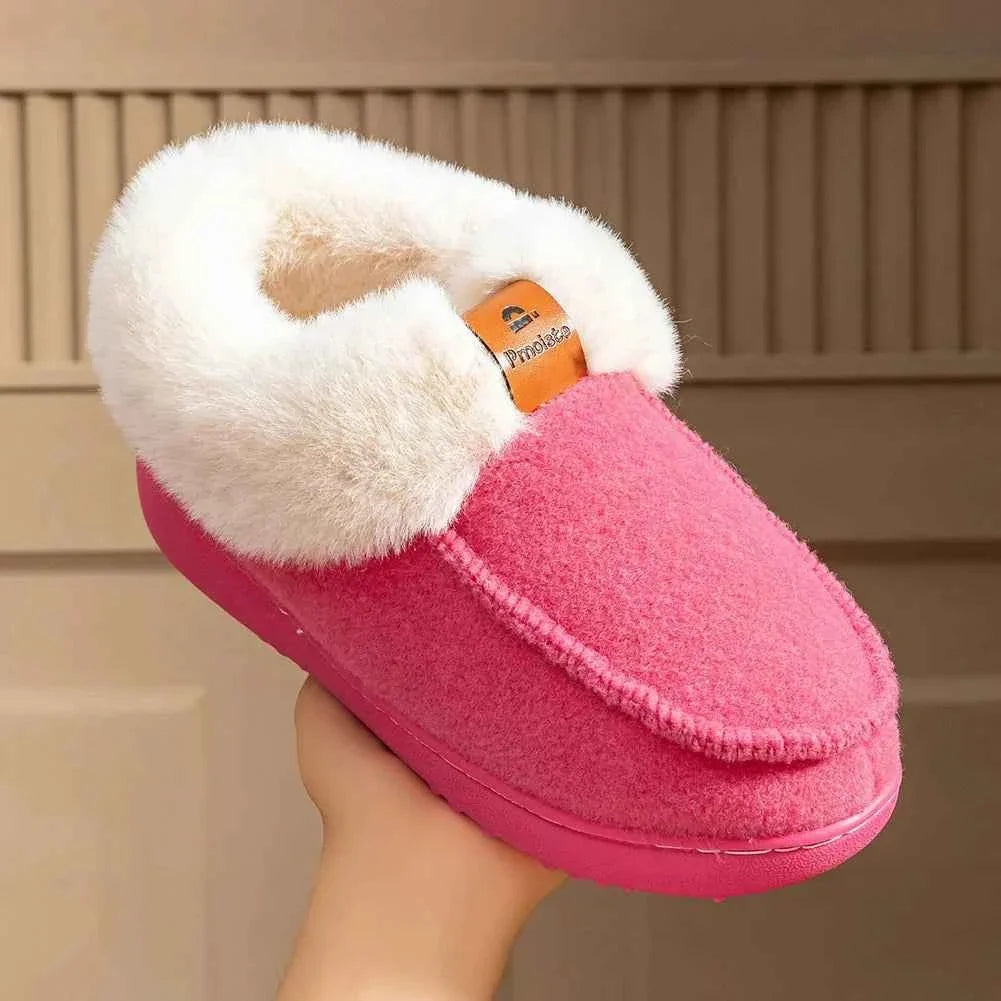 Platform Slippers Women Wedge Memory Foam Non Slip Sole Warm Fuzzy Winter Durable Bedroom Cozy Comfort