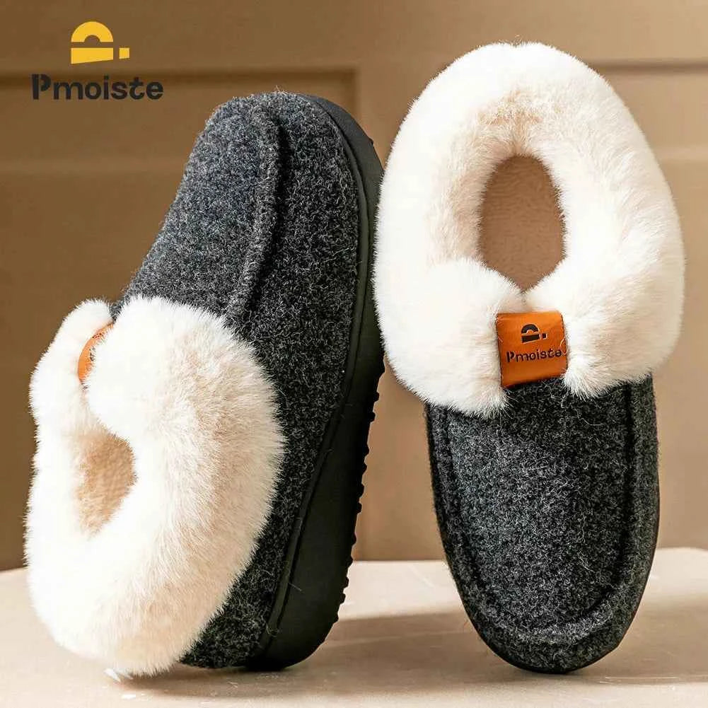 Platform Slippers Women Wedge Memory Foam Non Slip Sole Warm Fuzzy Winter Durable Bedroom Cozy Comfort