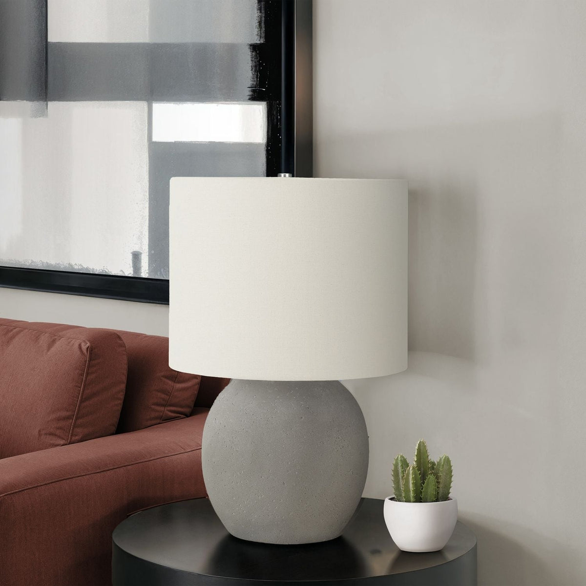 Lighting, Table Lamp, Concrete, Contemporary - Gray