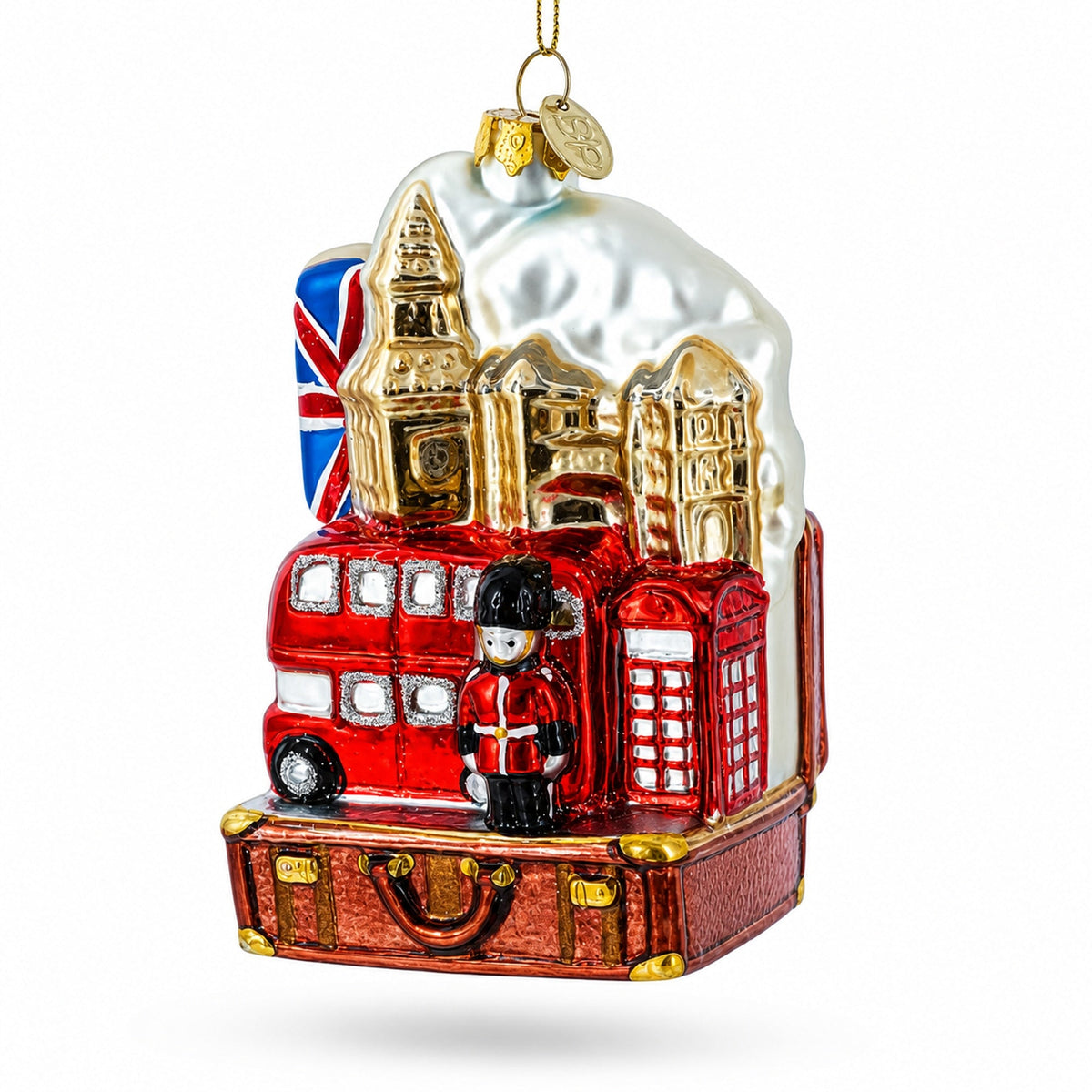 London Landmarks, United Kingdom Glass Christmas Ornament
